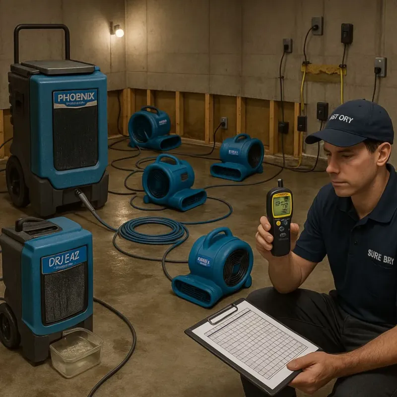 Structural Drying and Dehumidification process in Broxton, GA
